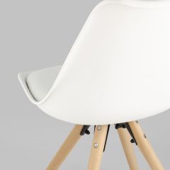 Стул Арианда белый, пластик, экокожа, каркас натуральный некрашеный массив бука | фото 7