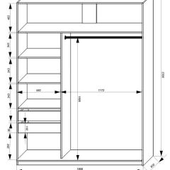 Шкаф-купе 1800 серии SOFT D1+D3+B2+PL1 (2 ящика+1штанга) профиль «Графит» | фото 3