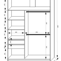 Шкаф-купе 1600 серии SOFT D8+D2+B2+PL4 (2 ящика+F обр.штанга) профиль «Графит» | фото 2